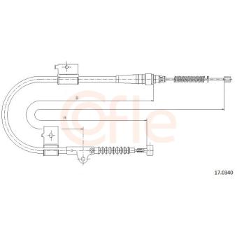 Tirette à câble, frein de stationnement COFLE OEM 365300X900