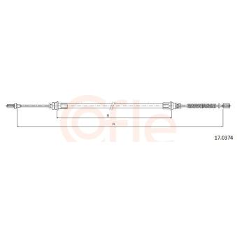 Tirette à câble, frein de stationnement COFLE 17.0374 pour HYUNDAI I10 1.1 CRDi - 75cv