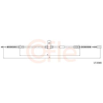 Tirette à câble, frein de stationnement COFLE 17.0385 pour OPEL ASCONA 1.6 - 75cv