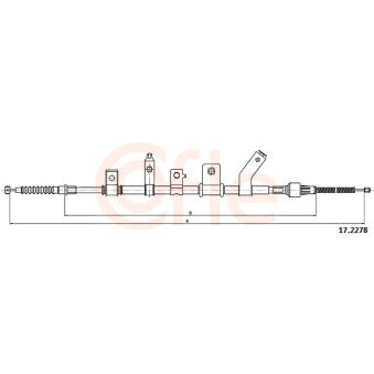 Tirette à câble, frein de stationnement COFLE 17.2278 pour MITSUBISHI L 2.5 DI-D (RWD) - 167cv