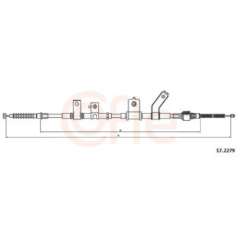 Tirette à câble, frein de stationnement COFLE 17.2279 pour MITSUBISHI L 2.5 DI-D (RWD) - 167cv