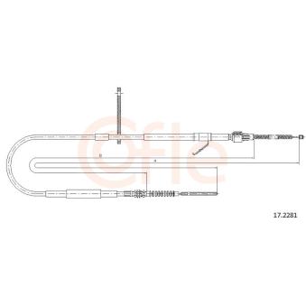 Tirette à câble, frein de stationnement COFLE OEM mb256867