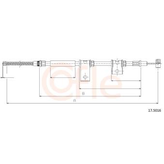 Tirette à câble, frein de stationnement COFLE 17.5016 pour CITROEN C8 1.3 - 64cv