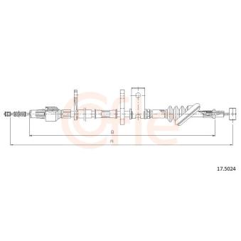 Tirette à câble, frein de stationnement COFLE 17.5024 pour SUZUKI VITARA 2.0 16V - 132cv