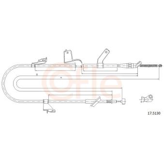 Tirette à câble, frein de stationnement COFLE 17.5130 pour SUZUKI SPLASH 1.3 CDTI - 75cv