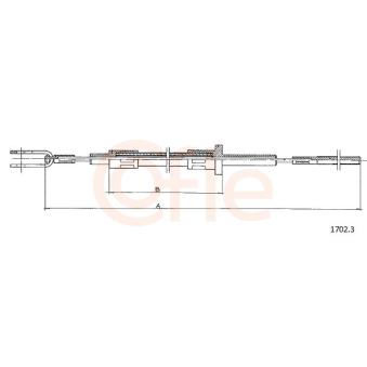 Tirette à câble, commande d'embrayage COFLE 1702.3 pour IVECO DAILY 35-10 - 92cv