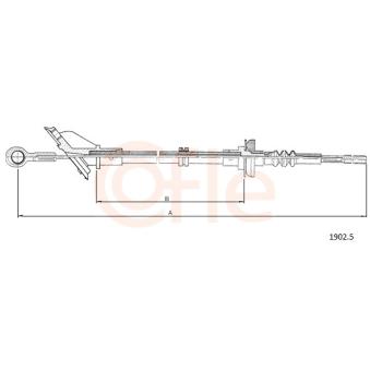 Tirette à câble, commande d'embrayage COFLE 1902.5