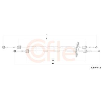 Tirette à câble, boîte de vitesse manuelle COFLE 2CB.FI012 pour FIAT DOBLO 1.3 D Multijet - 90cv