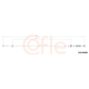 Tirette à câble, boîte de vitesse manuelle COFLE 2CB.PE003 pour PEUGEOT 406 3.0 V6 - 207cv
