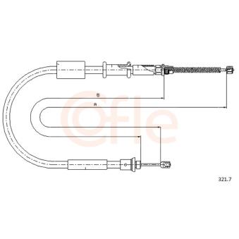 Tirette à câble, frein de stationnement COFLE 321.7