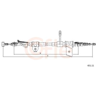 Tirette à câble, frein de stationnement COFLE 451.11 pour ALFA ROMEO 166 2.4 JTD - 175cv
