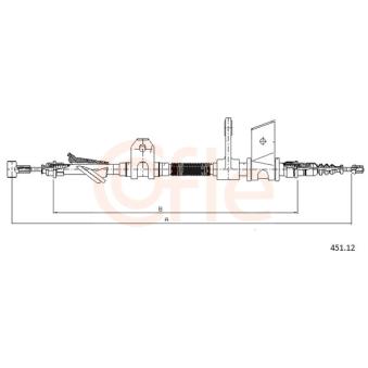 Tirette à câble, frein de stationnement COFLE 451.12 pour ALFA ROMEO 166 2.4 JTD - 175cv