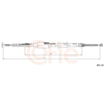 Tirette à câble, frein de stationnement COFLE 461.10 pour FORD TRANSIT CUSTOM 1.9 D - 65cv