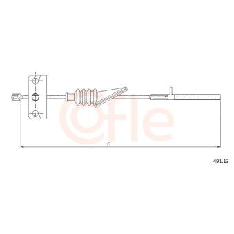 Tirette à câble, frein de stationnement COFLE [491.13]