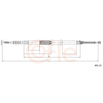 Tirette à câble, frein de stationnement COFLE 491.15 pour FIAT MULTIPLA 1.6 16V Bipower - 103cv
