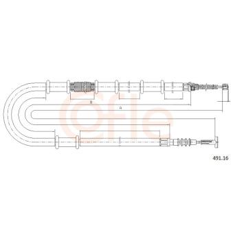 Tirette à câble, frein de stationnement COFLE 491.16 pour FIAT MULTIPLA 1.6 100 16V - 103cv
