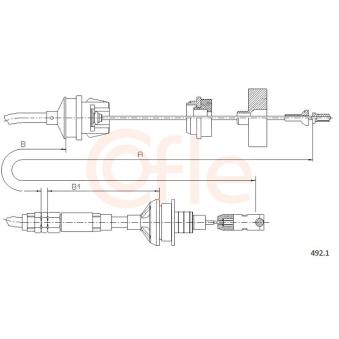 Tirette à câble, commande d'embrayage COFLE OEM 2150S4 Tirette à câble, commande d'embrayage COFLE OEM 2150S4