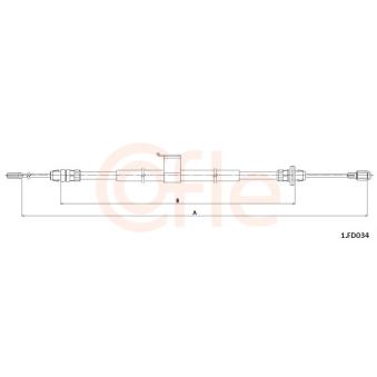 Tirette à câble, frein de stationnement COFLE 92.1.FD034 pour FORD TRANSIT 2.0 TDCi - 130cv