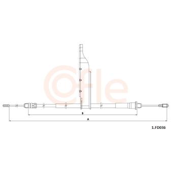 Tirette à câble, frein de stationnement COFLE 92.1.FD036 pour MINI MINI 2.0 EcoBlue - 185cv