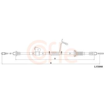 Tirette à câble, frein de stationnement COFLE 92.1.FD044 pour BMW Série 3 2,0 EcoBlue - 155cv