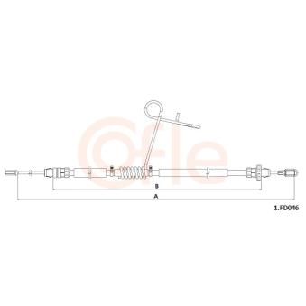 Tirette à câble, frein de stationnement COFLE 92.1.FD046 pour MINI MINI 2.0 EcoBlue - 185cv