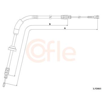 Tirette à câble, frein de stationnement COFLE 92.1.FD063 pour MINI MINI 2.0 EcoBlue - 185cv