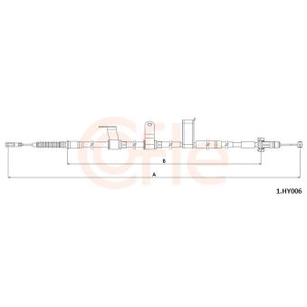 Tirette à câble, frein de stationnement COFLE 92.1.HY006 pour HYUNDAI I10 1.0 LPG - 67cv
