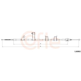 Tirette à câble, frein de stationnement COFLE 92.1.KI002 pour RENAULT MEGANE 1.5 CRDi GLS - 110cv