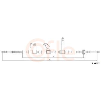 Tirette à câble, frein de stationnement COFLE 92.1.KI007 pour KIA RIO 1.4 CVVT - 109cv