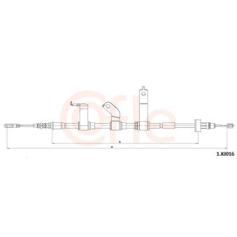 Tirette à câble, frein de stationnement COFLE 92.1.KI016 pour KIA RIO 1.4 CVVT - 109cv