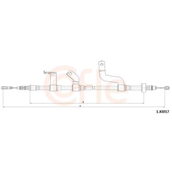 Tirette à câble, frein de stationnement COFLE 92.1.KI017 pour KIA RIO 1.4 CVVT - 109cv