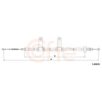 Tirette à câble, frein de stationnement arrière gauche COFLE 92.1.KI025 pour KIA PICANTO 1.2 - 84cv