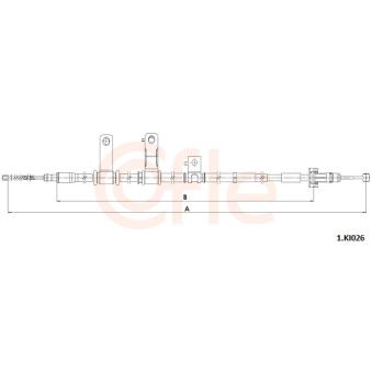 Tirette à câble, frein de stationnement arrière droit COFLE [92.1.KI026]