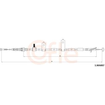 Tirette à câble, frein de stationnement COFLE 92.1.MA007 pour MAZDA 6 2.0 - 165cv