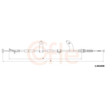 Tirette à câble, frein de stationnement COFLE 92.1.MA008 pour MAZDA 3 1.6 - 105cv