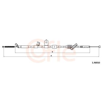 Tirette à câble, frein de stationnement COFLE 92.1.NI010 pour NISSAN LEAF Electric - 109cv