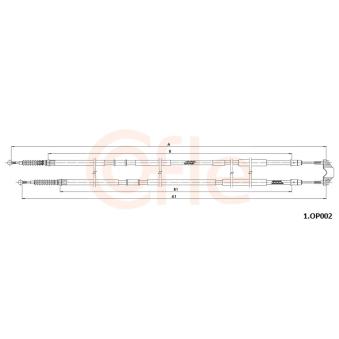 Tirette à câble, frein de stationnement COFLE 92.1.OP002 pour SKODA SUPERB 1.7 CDTi - 110cv