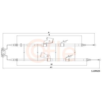 Tirette à câble, frein de stationnement COFLE 92.1.OP029 pour SEAT EXEO 1.2 Turbo - 110cv