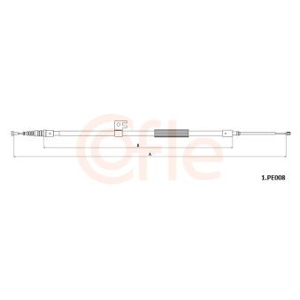 Tirette à câble, frein de stationnement COFLE 92.1.PE008 pour SKODA OCTAVIA 1.2 - 131cv