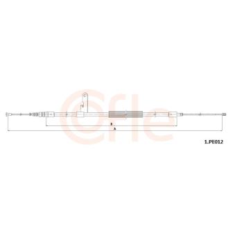 Tirette à câble, frein de stationnement COFLE 92.1.PE012 pour CADILLAC STS 1.2 PureTech 110 - 110cv