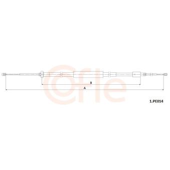Tirette à câble, frein de stationnement COFLE 92.1.PE014 pour CITROEN C-ELYSEE 1.2 PureTech 82 - 83cv