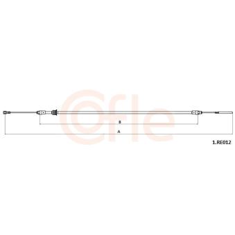 Tirette à câble, frein de stationnement COFLE 92.1.RE012 pour RENAULT MASTER Z.E. - 77cv