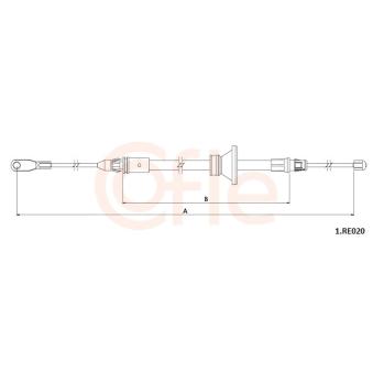 Tirette à câble, frein de stationnement COFLE 92.1.RE020 pour RENAULT TRAFIC 1.6 dCi 140 - 140cv