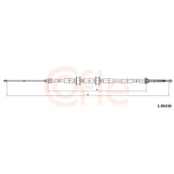 Tirette à câble, frein de stationnement COFLE 92.1.RE030 pour RENAULT KANGOO Blue dCi 115 - 116cv