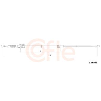 Tirette à câble, frein de stationnement COFLE 92.1.VK031 pour PEUGEOT 607 1.0 TSI - 110cv