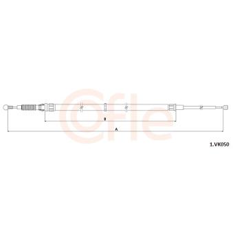 Tirette à câble, frein de stationnement COFLE 92.1.VK050 pour VOLKSWAGEN POLO 1.6 - 110cv