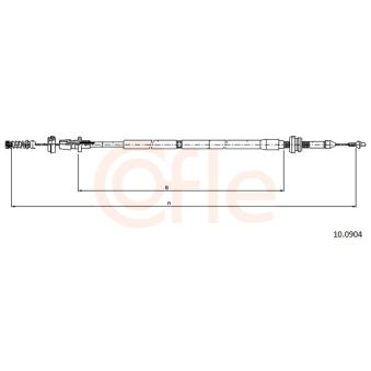 Câble d'accélération COFLE 92.10.0904 pour SKODA OCTAVIA 1.6 - 101cv
