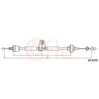 Tirette à câble, commande d'embrayage COFLE 92.10.2373 pour RENAULT TWINGO 1.2 - 58cv