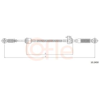 Tirette à câble, boîte de vitesse manuelle COFLE 92.10.2450 pour FORD TRANSIT 2.0 TDCi - 125cv