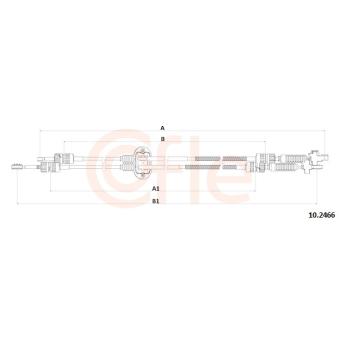 Tirette à câble, boîte de vitesse manuelle COFLE 92.10.2466 pour AUDI TT 1.8 16V - 115cv